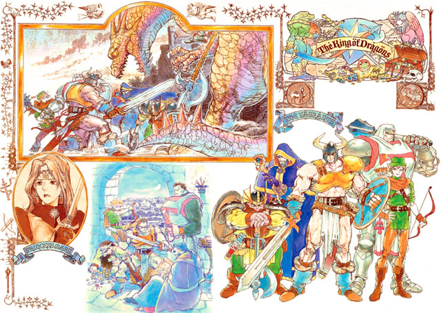 Monster and character designs from The King of Dragons by artist Kinu Nishimura.