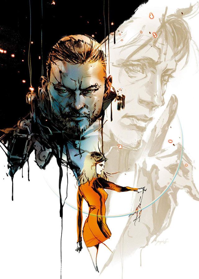 Death Stranding cover art for video game magazine Famitsu, illustrated by Shinkawa.