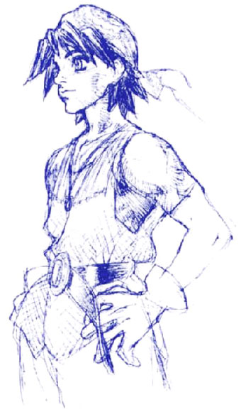 Serge Rough Sketch from Chrono Cross