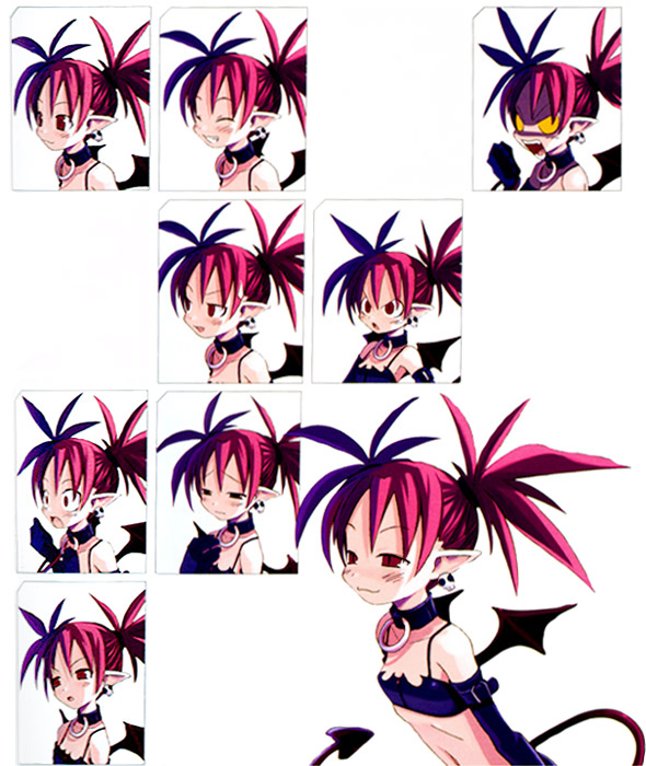 Etna Facial Expressions Art from Disgaea: Hour of Darkness
