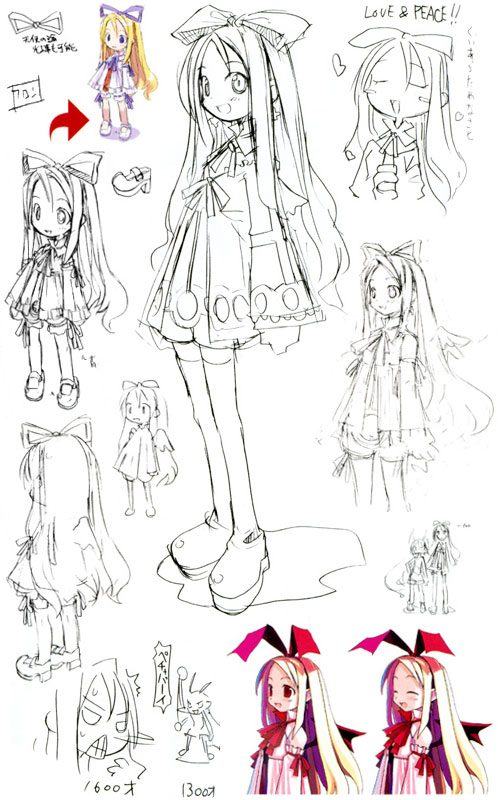 Flonne Concept Sketches from Disgaea: Hour of Darkness