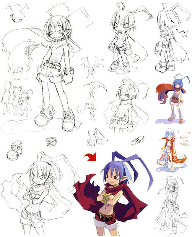 Laharl Concept Sketches from Disgaea: Hour of Darkness