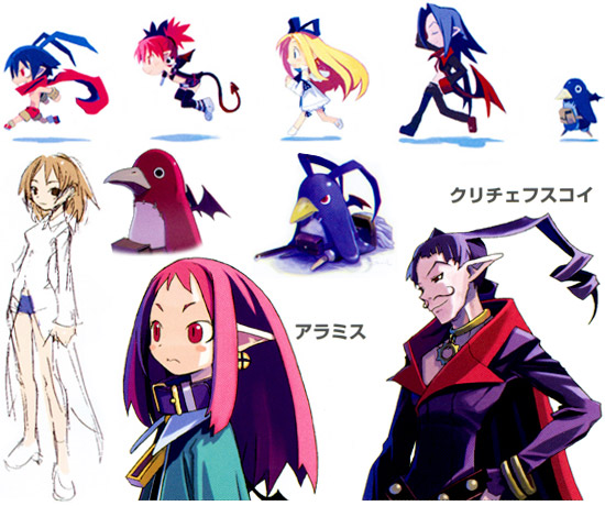 Character Concepts from Disgaea: Hour of Darkness