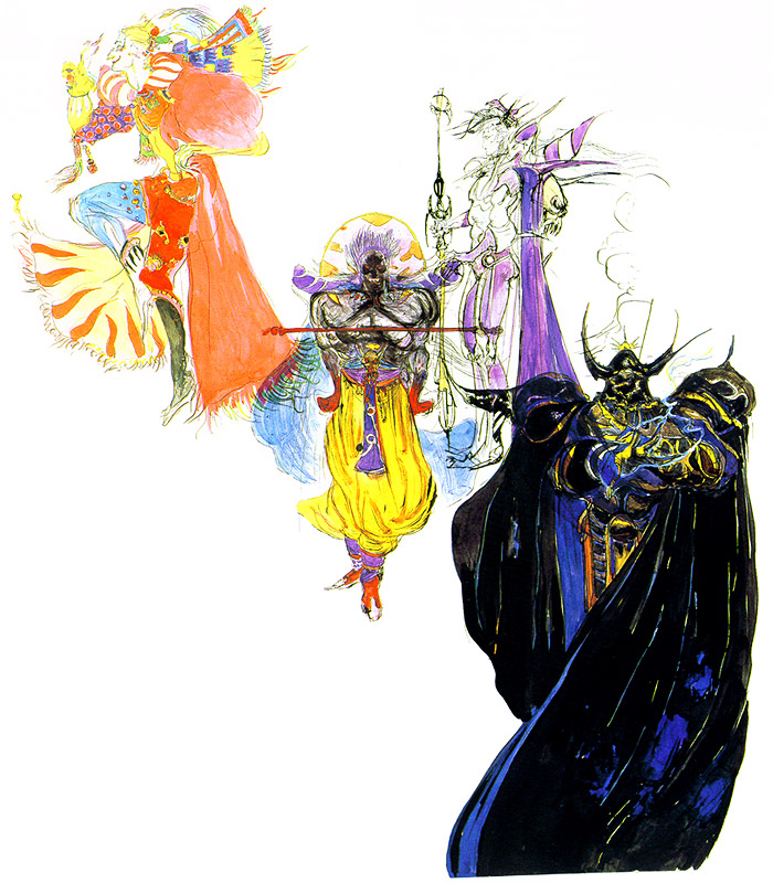 Kefka (FF6), Zande (FF3), Paramecia (FF2), & Golbez (FF4)