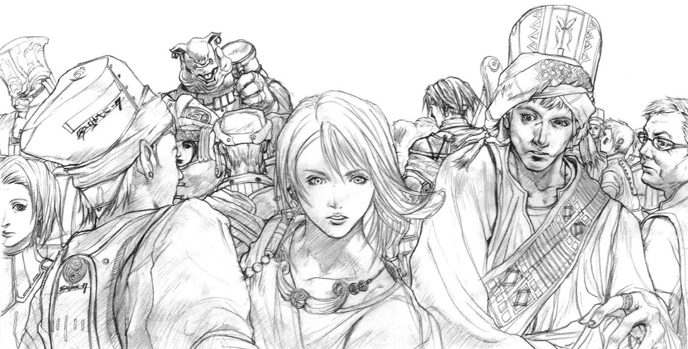 Yuna in Crowd Sketch from Final Fantasy X