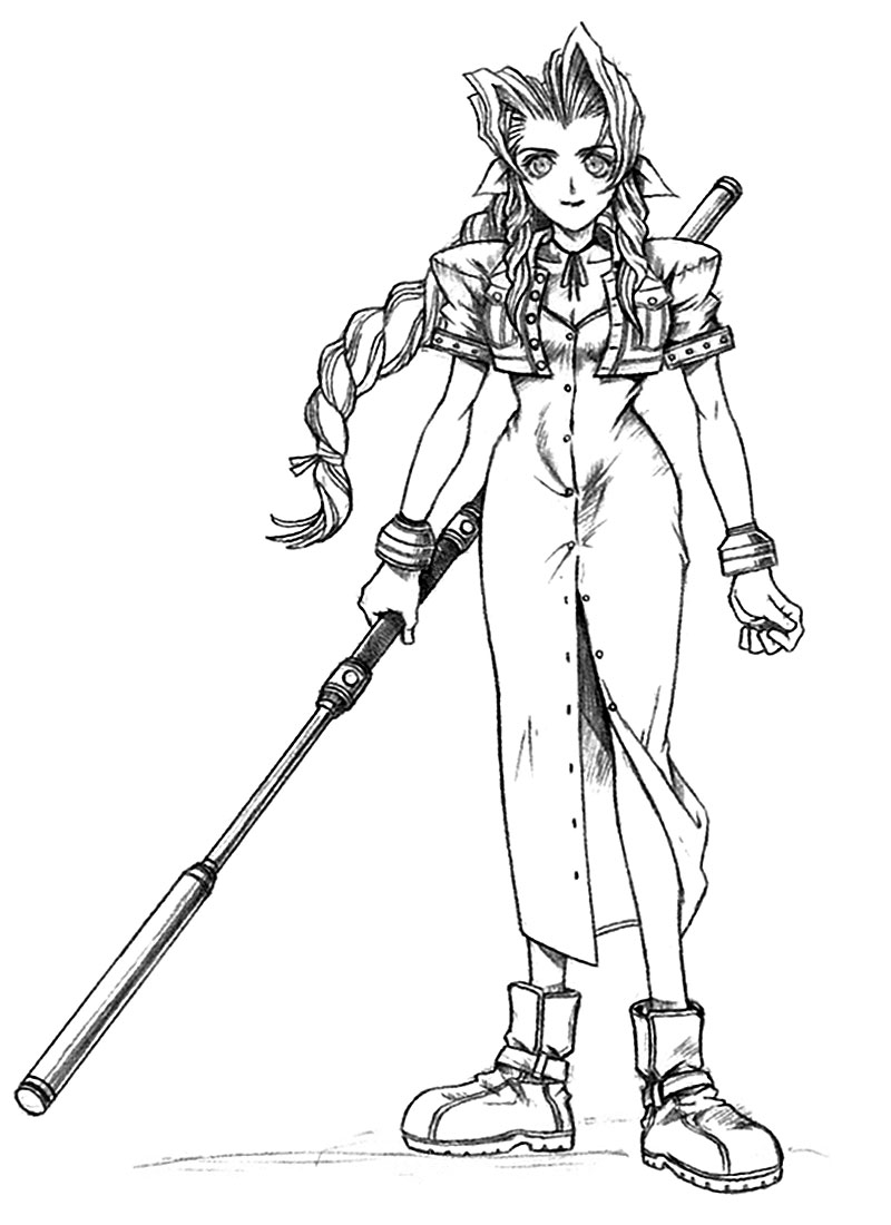 Aerith Gainsborough Sketch from Final Fantasy VII