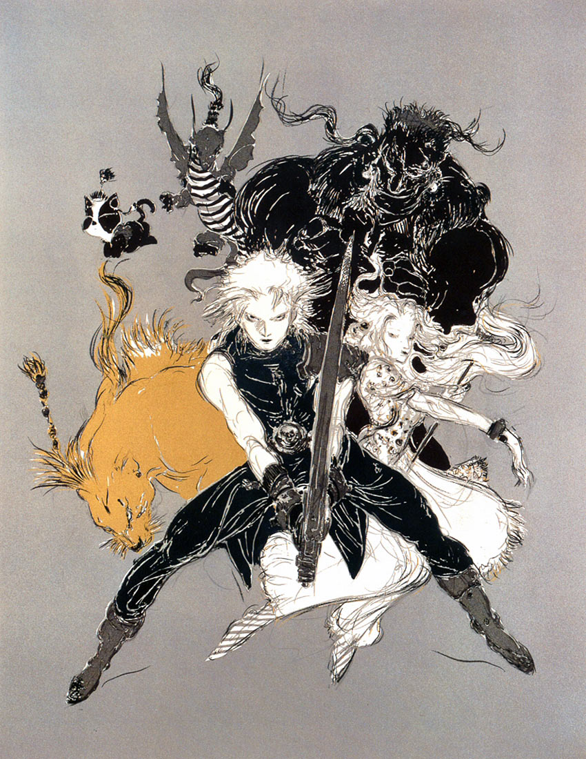Main Characters 'Challenge' Art from Final Fantasy VII