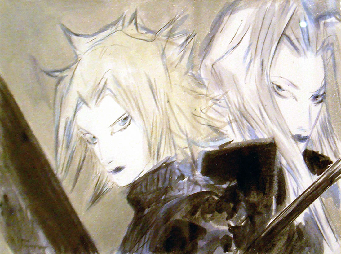 Cloud and Sephiroth Art by Amano from Final Fantasy VII