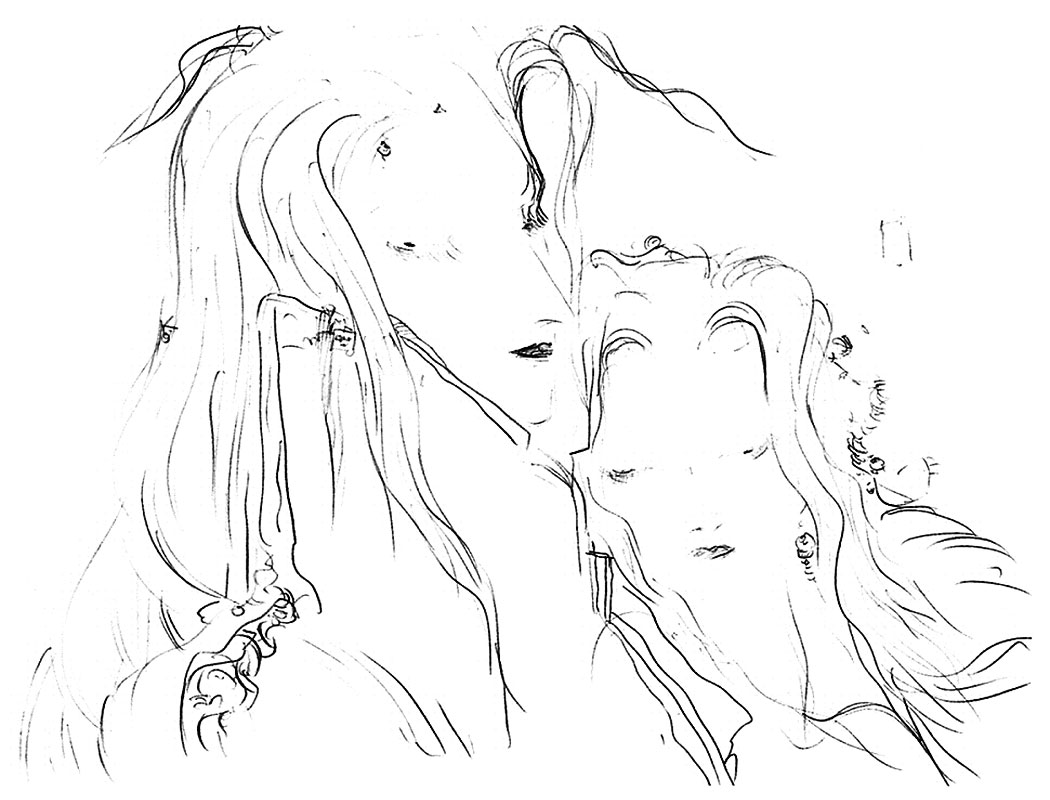 Sephiroth and Aerith 'Giving' Sketch from Final Fantasy VII