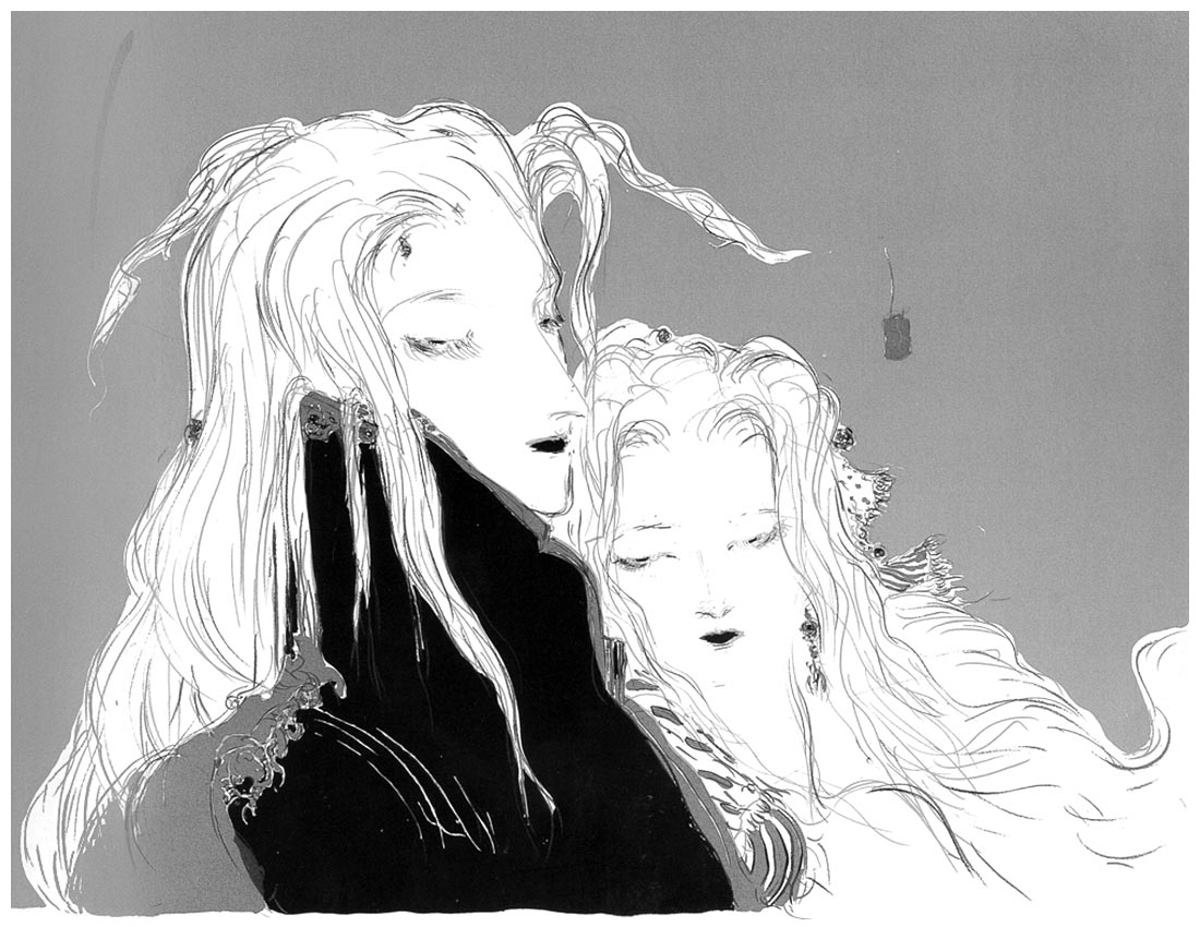 Sephiroth and Aerith 'Giving' Art from Final Fantasy VII