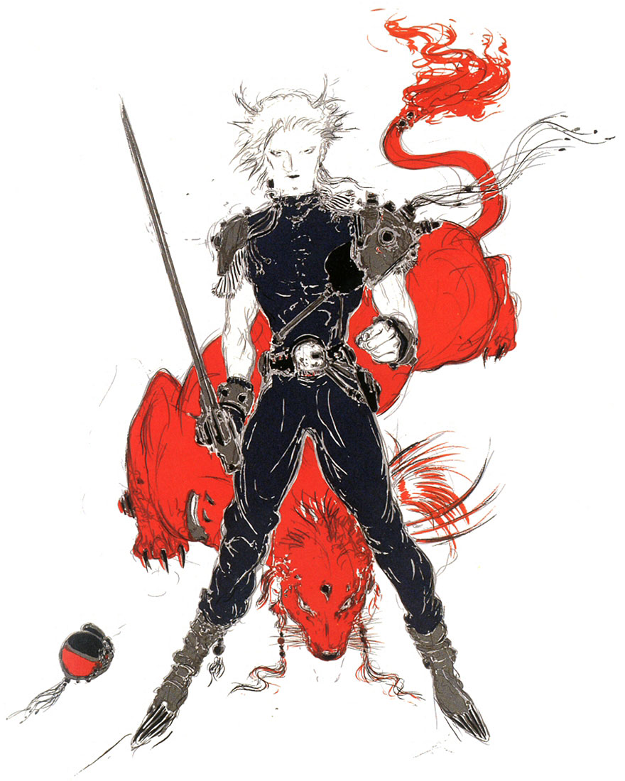 Cloud and Red XIII 'Heel' Art from Final Fantasy VII