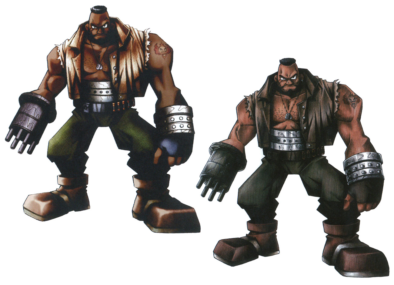 Barret Early Concept Art from Final Fantasy VII