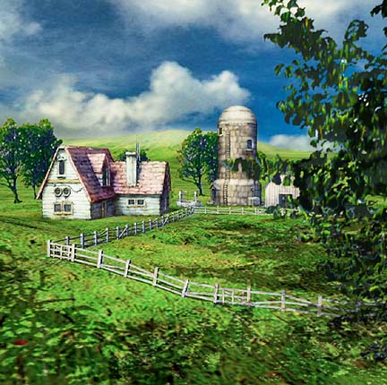 Chocobo Farm Art from Final Fantasy VII