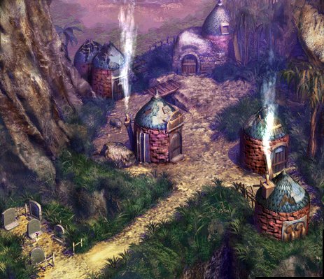Gongaga Village Art from Final Fantasy VII