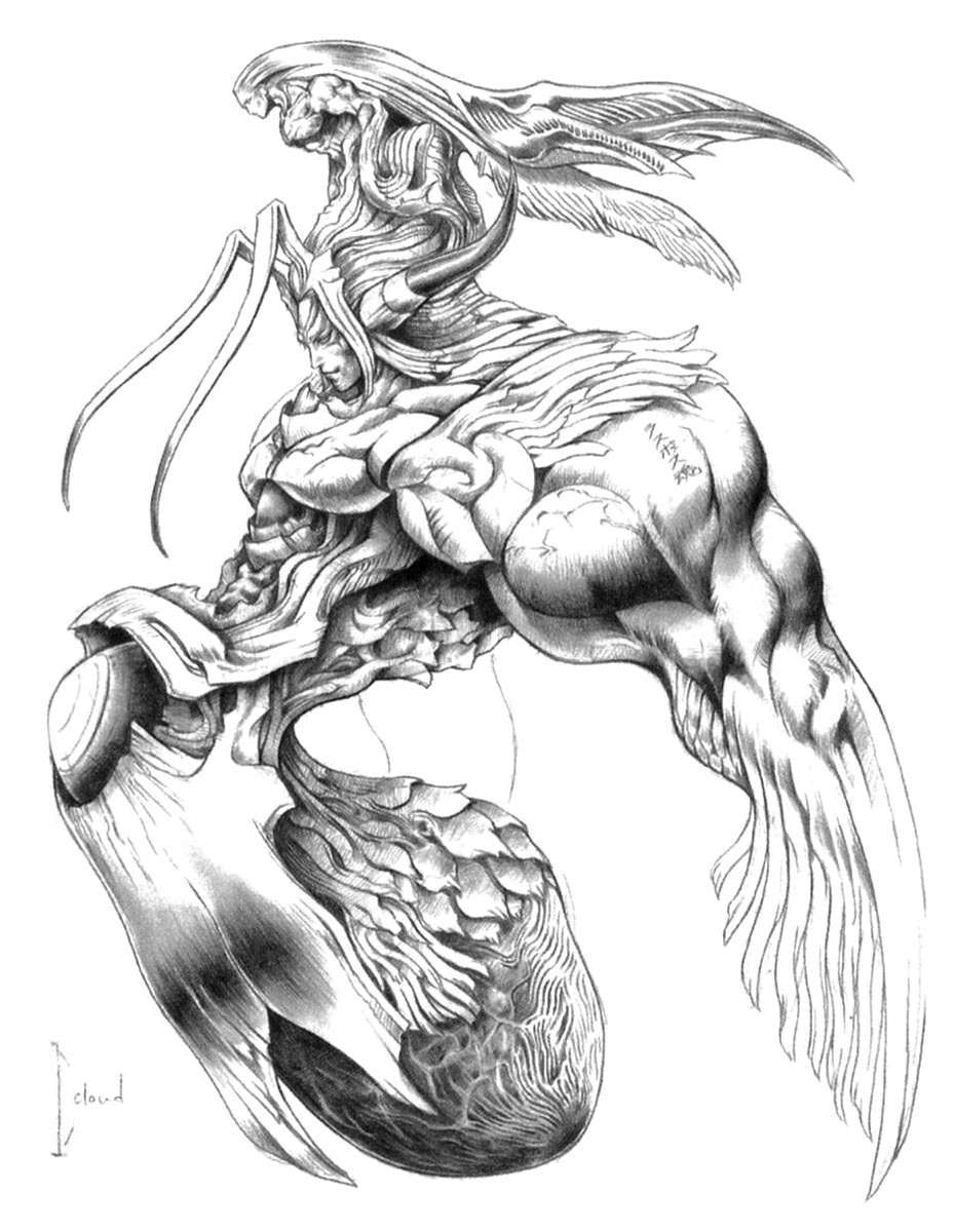 Bizzaro Sephiroth Sketch from Final Fantasy VII