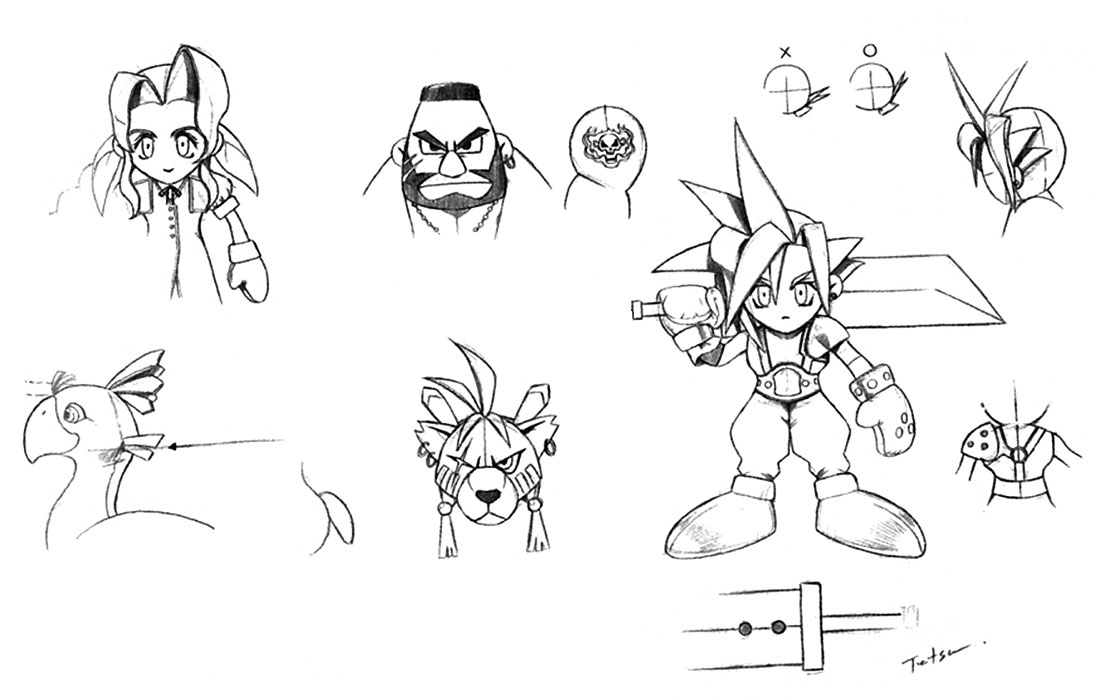 Character Toys Art from Final Fantasy VII