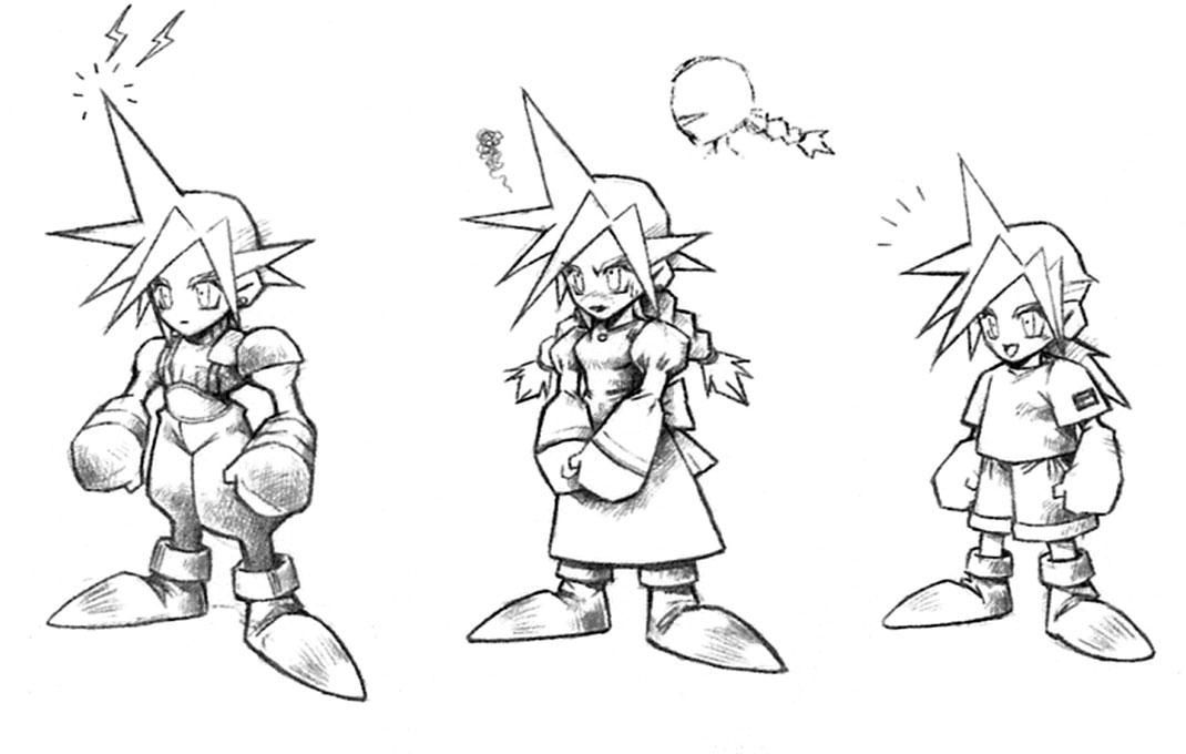 Cloud Field Model Sketches from Final Fantasy VII