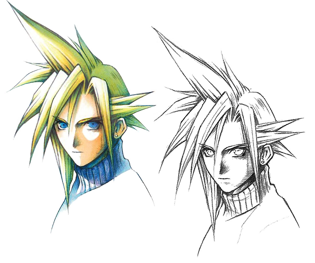 Cloud Strife Portrait Art from Final Fantasy VII