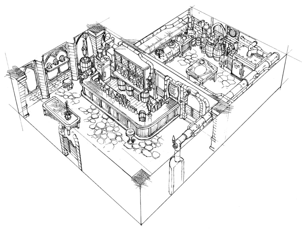 Kalm Bar Art from Final Fantasy VII