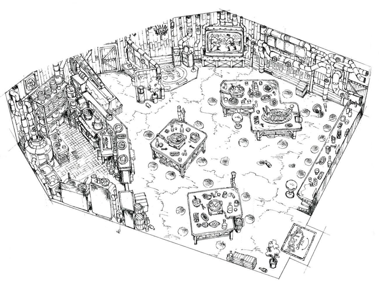 Midgar Wall Market Bar Art from Final Fantasy VII