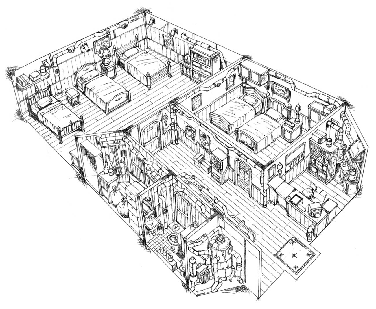 Midgar Wall Market Inn Art from Final Fantasy VII