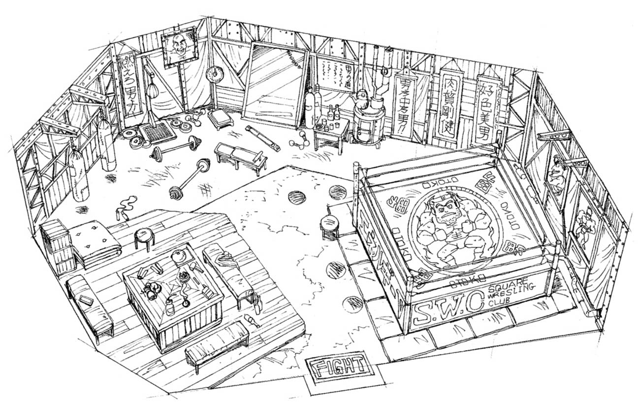 Midgar Wall Market Men's Hall Art from Final Fantasy VII