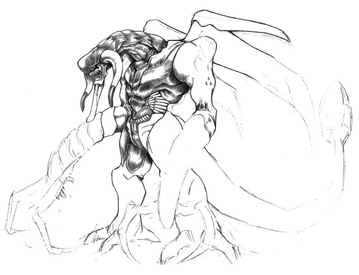 Onyx Dragon (Unused) Art from Final Fantasy VII