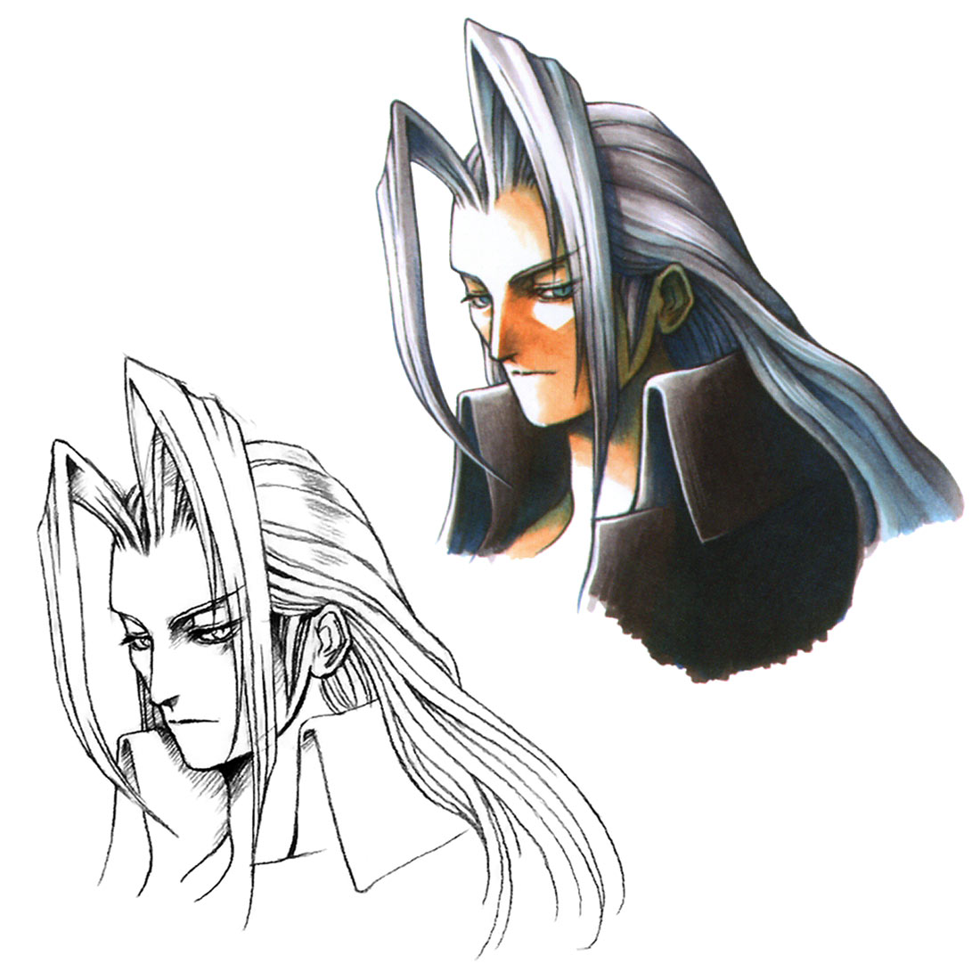 Sephiroth Portrait Art from Final Fantasy VII