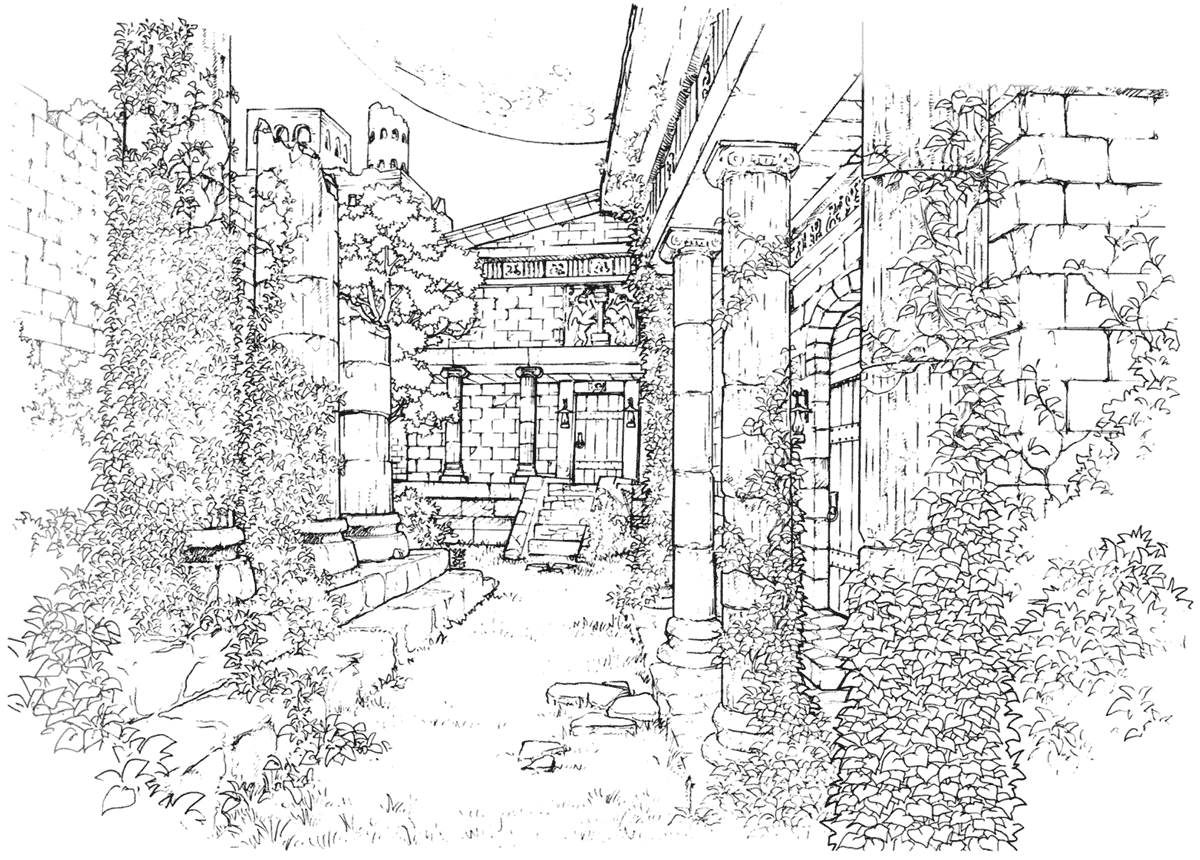 Edea's Orphanage Entrance Art from Final Fantasy VIII