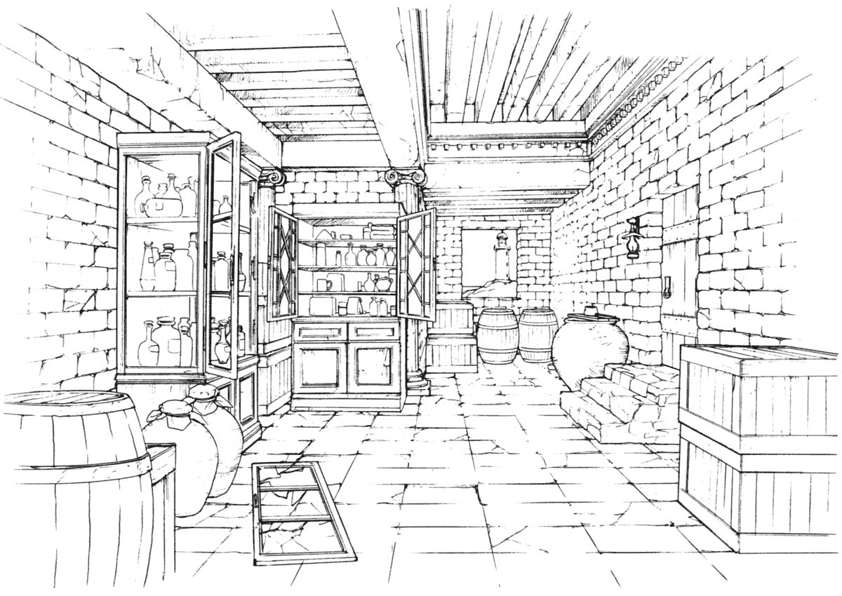 Edea's Orphanage Storage Room Art from Final Fantasy VIII