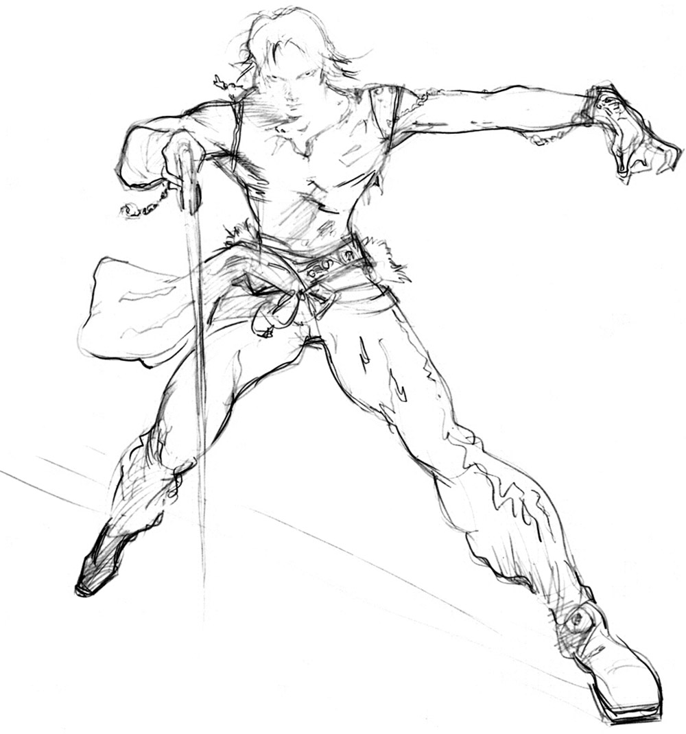 Squall Amano Sketch from Final Fantasy VIII