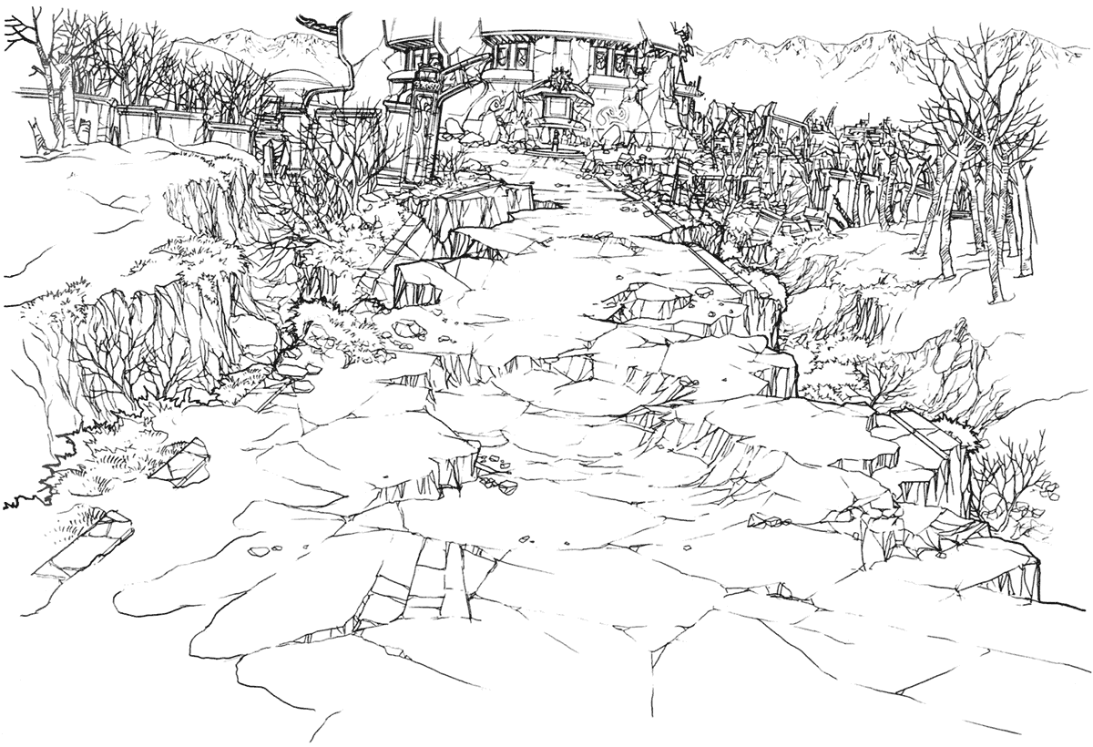 Trabia Garden Entrance Art from Final Fantasy VIII