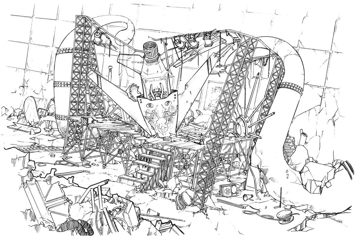 Trabia Garden Ruined Stage Art from Final Fantasy VIII