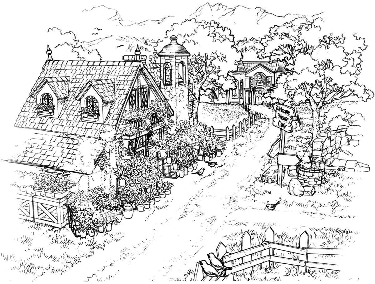 Winhill Flower Shop Art from Final Fantasy VIII