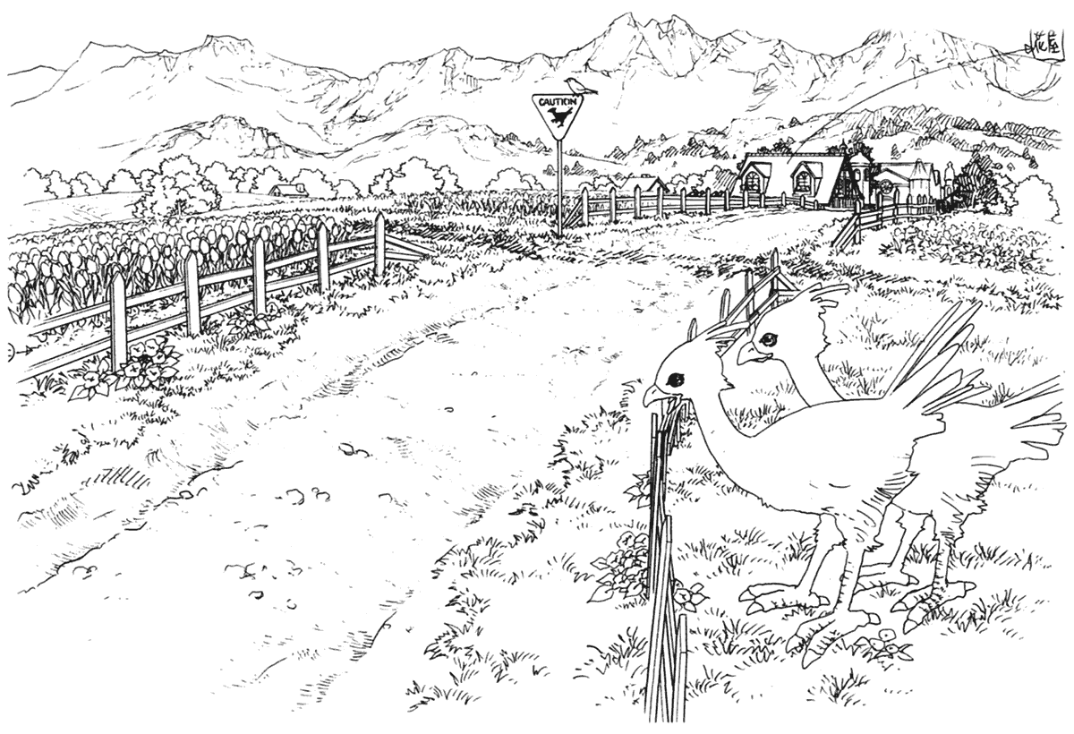 Winhill Outskirts Art from Final Fantasy VIII