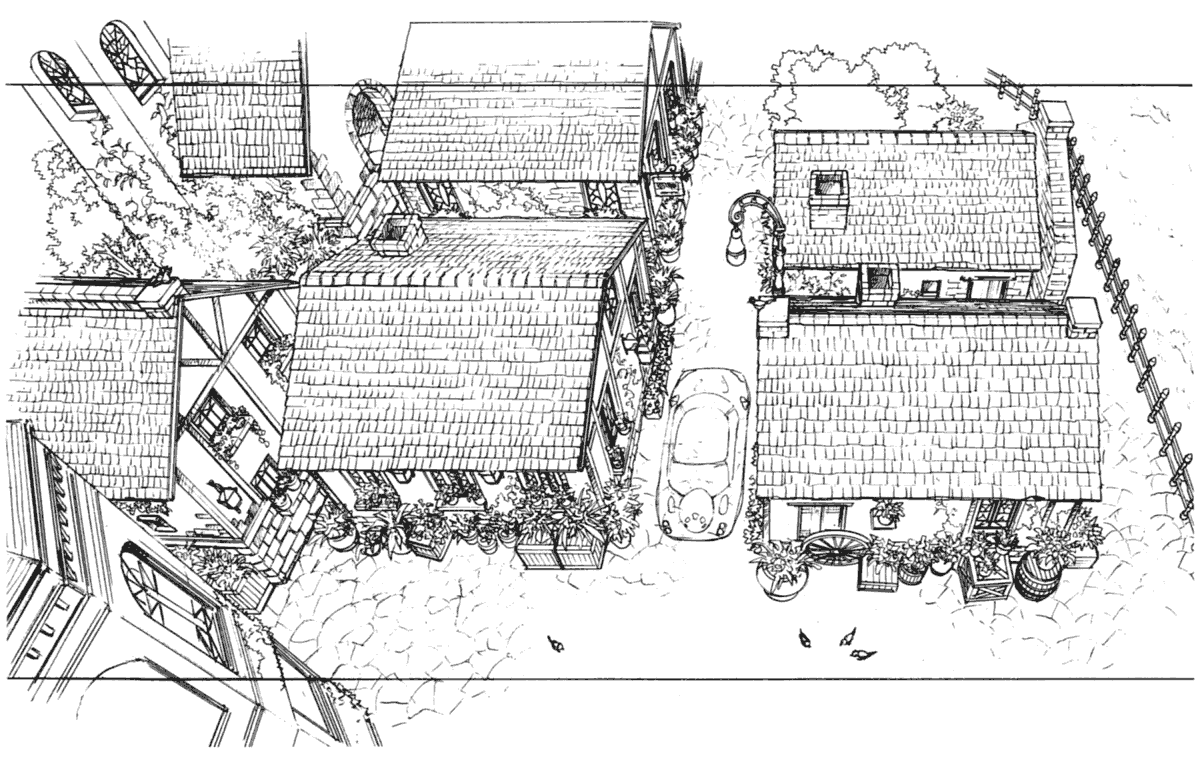 Winhill Rooftops Art from Final Fantasy VIII