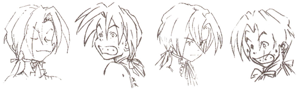 Zidane Faces Art from Final Fantasy IX