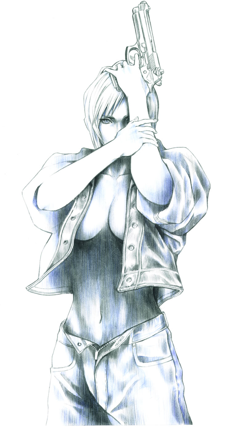 Aya Brea Concept Art from Parasite Eve 2