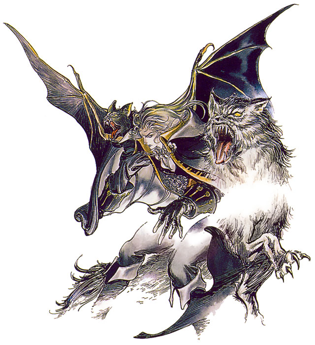 Alucard Bat Form & Wolf Form Art from Castlevania: Symphony of the Night