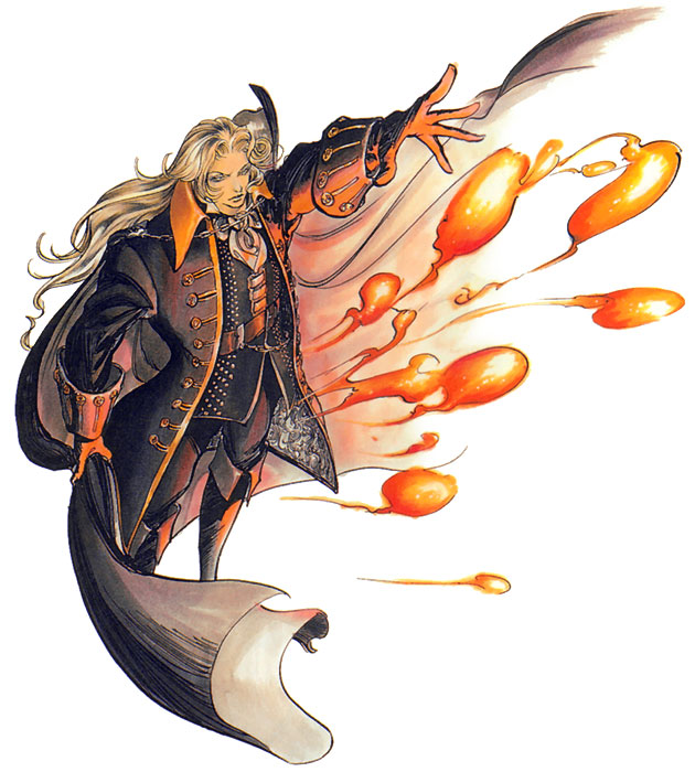 Alucard & Fireballs Art from Castlevania: Symphony of the Night