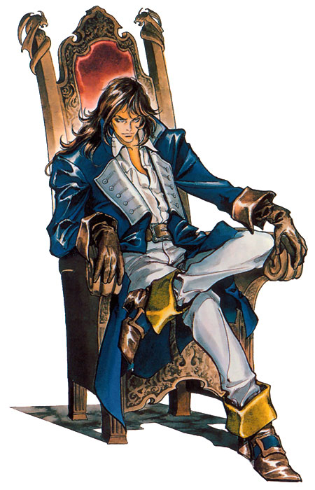 Richter Belmont on Chair Art from Castlevania: Symphony of the Night