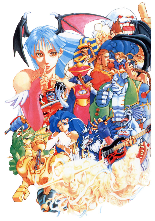 Main Characters Art from Darkstalkers
