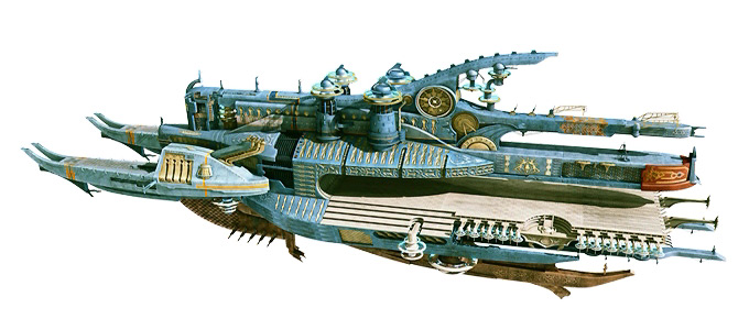 Queen Hilda Airship Side View Art from Final Fantasy XII