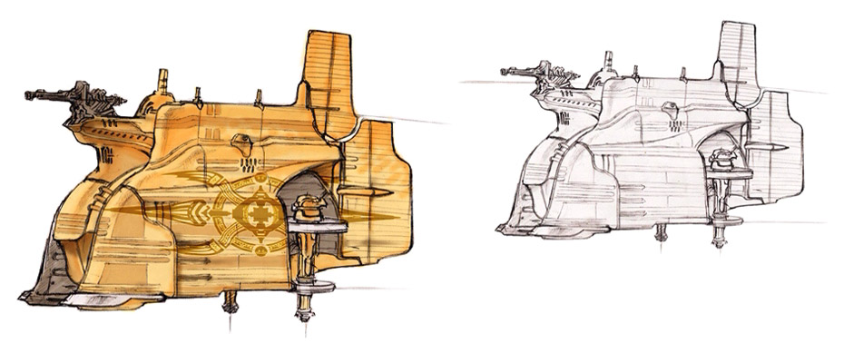 Transport Ship Concept Art from Final Fantasy XII