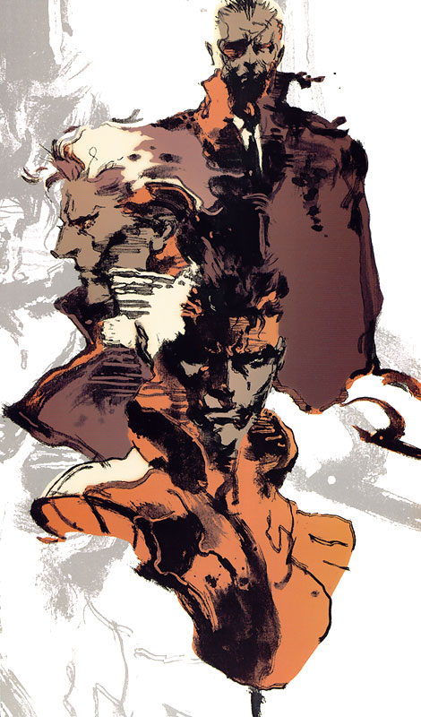 Snake, Liquid, & Big Boss Art from Metal Gear Solid