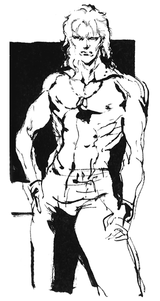 Shirtless Liquid Snake Sketch from Metal Gear Solid
