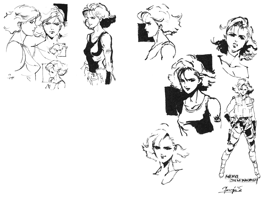 Meryl Face Sketch from Metal Gear Solid