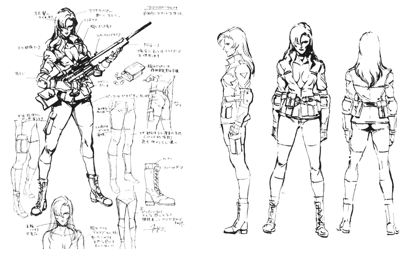 Sniper Wolf Sketches from Metal Gear Solid