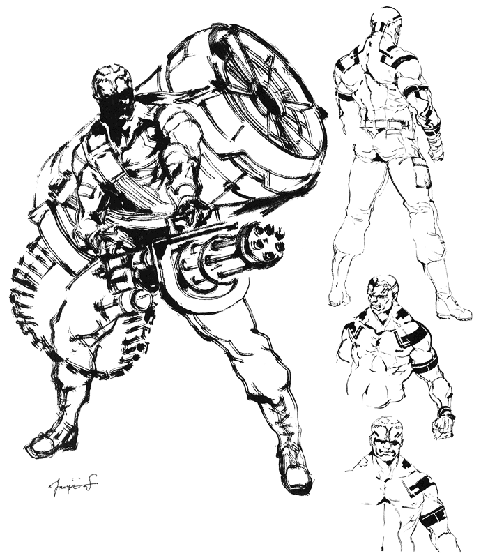 Vulcan Raven Sketch from Metal Gear Solid
