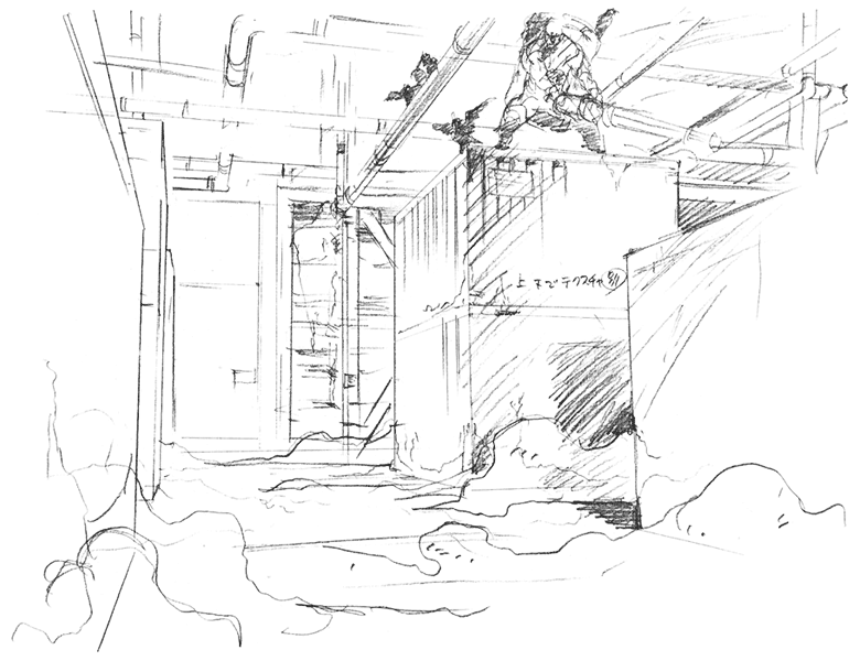 Raven Battle Sketch from Metal Gear Solid